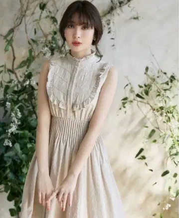 페일리 코튼 레이스 롱 드레스