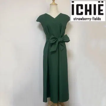 이치에 스트로베리 필드 프렌치 슬리브 원피스 그린