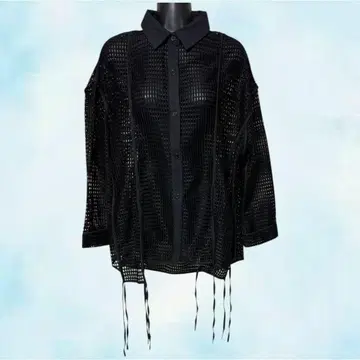 LONDA 론다 셔츠 블랙 여성용 긴팔 메쉬