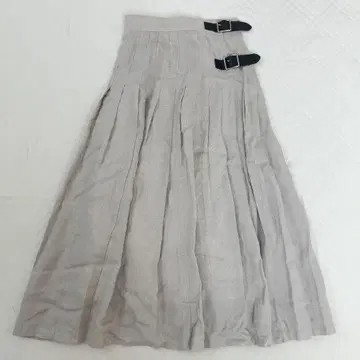 오닐 오브 더블린 린넨 100% 롱 스커트 소가죽 벨트 베이지 GB10