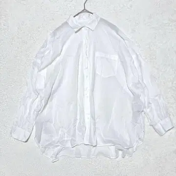 어반 리서치 도어스 긴팔 시어 셔츠 블라우스 화이트 코튼 100%