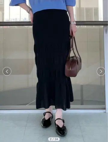 Mila Owen / 밀라 오웬 시어 니트 패브릭 스커트