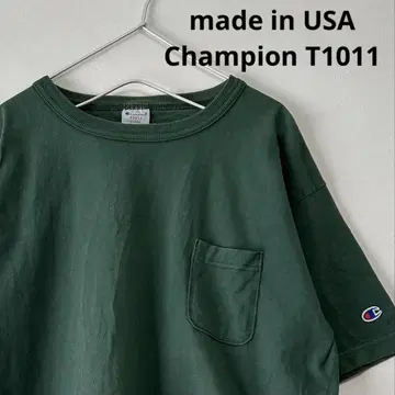 구제 의류 USA제 90년대 챔피온 T1011 포켓 티셔츠 포켓 T 그린