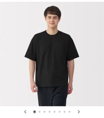 무인양품 냉감 UV 차단 와이드 반팔 티셔츠 M 블랙 검정