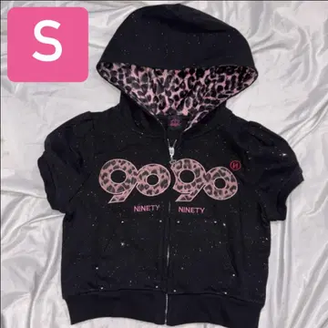 9090 OG 로고 글리터 하프 지퍼 후드 티셔츠