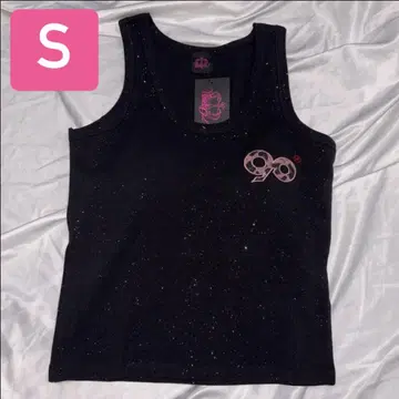 9090 girl OG 로고 글리터 탱크탑