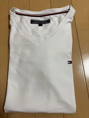 Tommy Hilfiger V넥 티셔츠 S 화이트
