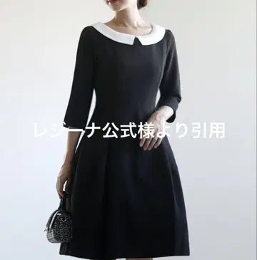 레지나리스 스크래치 카라 부착 원피스 포멀 7부 소매 L 사이즈