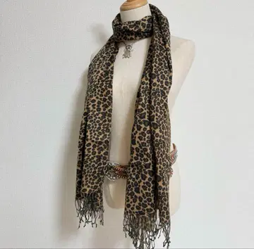 레오파드 레오파드 무늬 스톨 프린지 shawl y2k goa Lgb