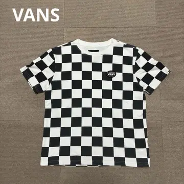 VANS 체커 티셔츠 블랙 화이트 S 반팔 맨투맨