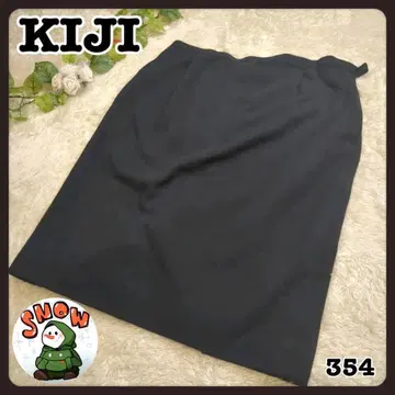 KIJI 기지 수트 타이트 스커트 무릎 기장 블랙 심플 오피스 무지