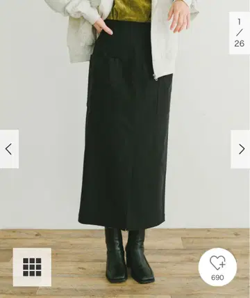 블랙 스트레치 타이트 스커트