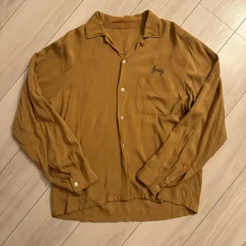VINTAGE 50's 오픈 카라 레이온 셔츠