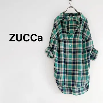 ZUCCa 7부 소매 체크 스키퍼 셔츠