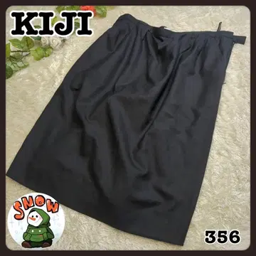 KIJI 기지 수트 타이트 스커트 무릎 기장 블랙 심플 오피스 무지