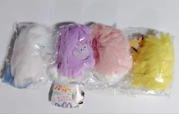 네이비 여우 미니 푹신한 꼬리 키링 2개 세트