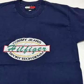 TOMMY JEANS 빈티지 로고 티셔츠 M 네이비 90s 00s