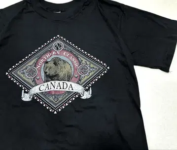 CANADA 노던 클래식 그리즐리 베어 빈티지 티셔츠 블랙 L