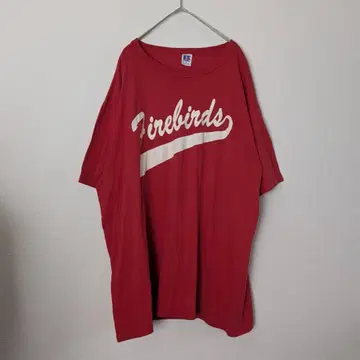 90s USA제 레드 XL 칼리지 로고 티셔츠 싱글 스티치