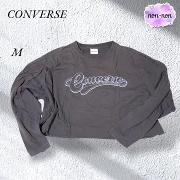 A960. 컨버스/긴팔 셔츠 [M] 블랙/큰 로고/숏 기장