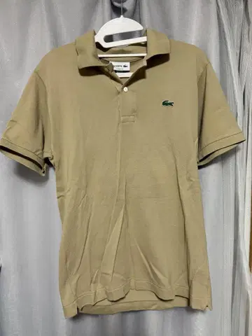 LACOSTE 클래식 핏 피케 셔츠 US XS 베이지 라코스테