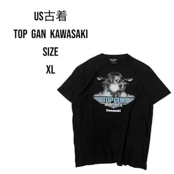 US 구제 의류 TOP GUN MAVERICK 티셔츠 XL 블랙 가와사키