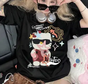 헤이세이 갸루 y2k 헬로키티 티셔츠