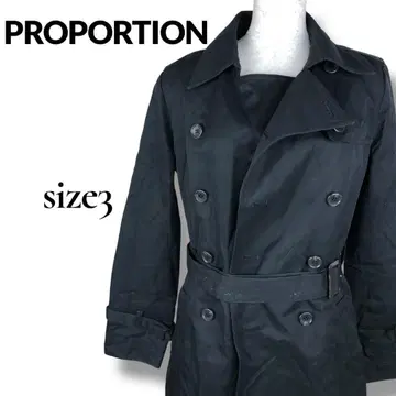PROPORTION 트렌치코트 블랙 벨트 포함 여성용 세련된