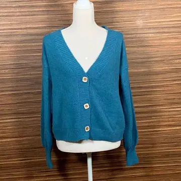 SHEIN 쉬인 니트 가디건 L~XL 사이즈 스카이블루 블루 무지