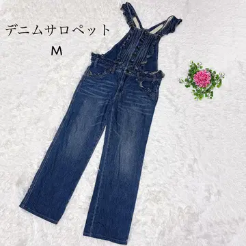 데님 살로펫 M 다크 네이비 프릴 포함 성숙/러블리 코튼 체형 커버