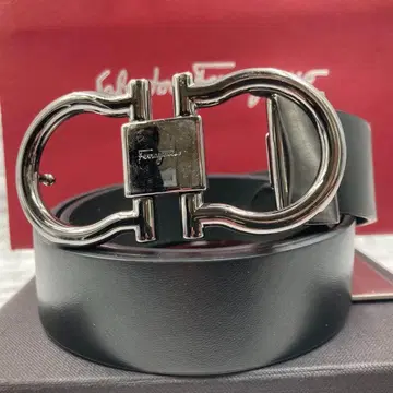 페라가모 벨트 더블 간치니 빅 로고 블랙