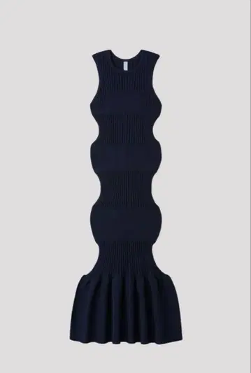 CFCL FLUTED MERMAID DRESS 네이비 롱 원피스