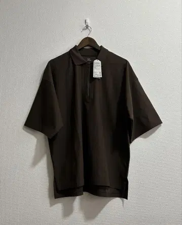 새상품 무인양품 Labo UV차단 빨리 마르는 사슴 무늬 집업 피케 셔츠