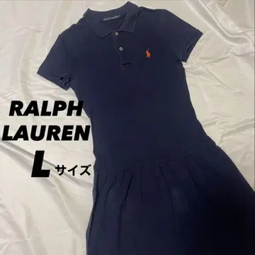 랄프 로렌 피케 셔츠 원피스 네이비 L