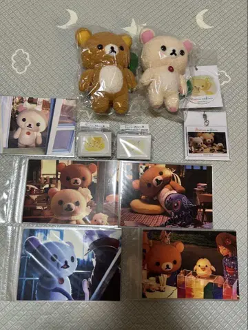 리락쿠마와 카오루 씨 전 매달린 봉제 인형 키링 엽서