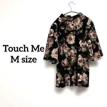 Touch Me 꽃무늬 원피스 플레어 소매 페미닌 로즈 패턴