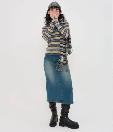 tina jojun 데님 스커트 S 블루