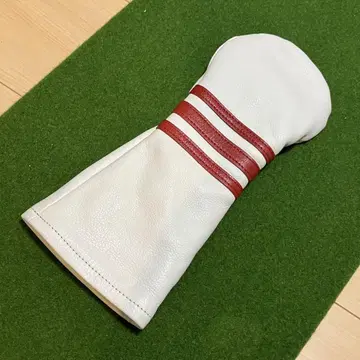 키노쇼 캔버스 천연 가죽 골프헤드커버 페어웨이 우드용 [화이트]