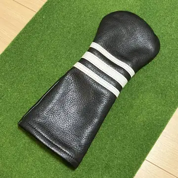 키노쇼 캔버스 천연 가죽 골프헤드커버 페어웨이 우드용 [블랙]