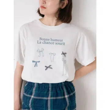 사만사 모스모스 리본 티셔츠 화이트