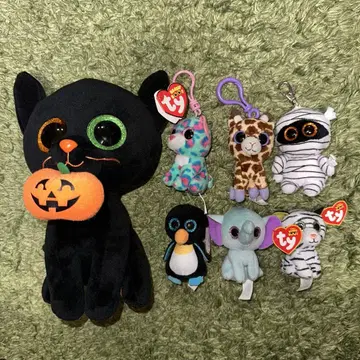 ty 봉제 인형 할로윈 검은 고양이 Shadow 키링 7종 세트