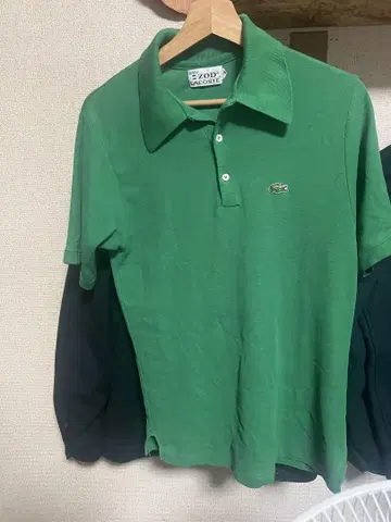 IZOD LACOSTE 자수 로고 그린 반팔 피케 셔츠