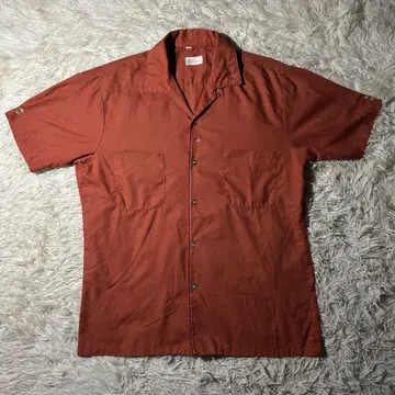50s Penney USA VINTAGE 오픈 카라 반팔 셔츠 오픈 칼라