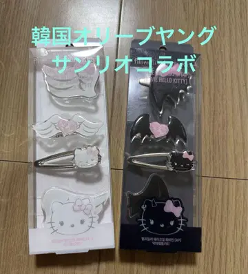 한국 올리브영 헬로키티 헤어핀 앞머리 클립