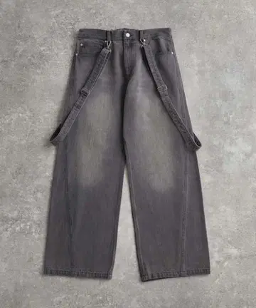 vintage make curved leg 3D suspender 데님