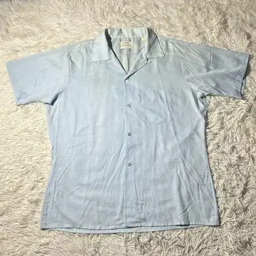 60s VINTAGE USA ARROW 오픈 카라 반팔 오픈 칼라 레이온