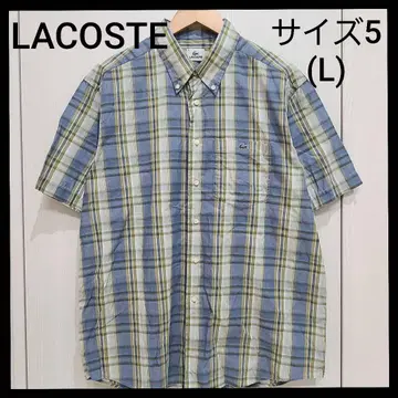 LACOSTE 라코스테 반팔 셔츠 스트라이프 체크 남성용 L