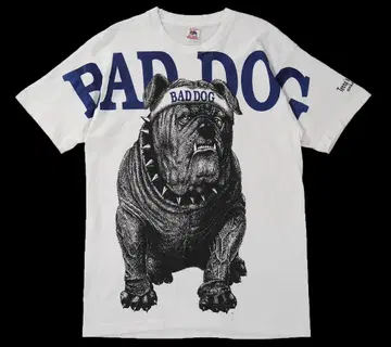 USA제 90s BAD DOG 양면 프린트 티셔츠 싱글 스티치 L