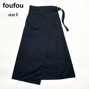 새상품급 foufou 후후 하이웨스트 랩스커트 블랙 1