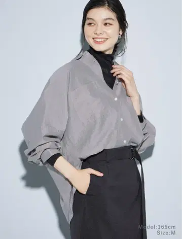 PLST 시어 돌먼 볼륨 셔츠